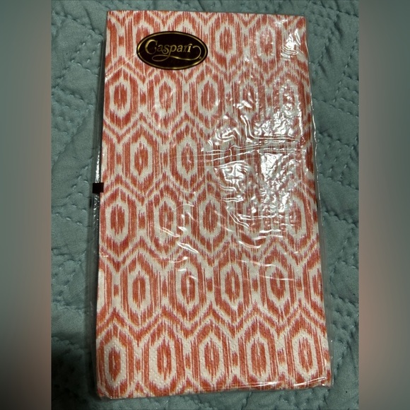 Caspari Amala Ikat Orange 15 Triple Ply Napkin 33cmx40 - Picture 1 of 2